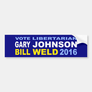 Vote Libertarian Johnson-Weld 2016 Bumper Sticker