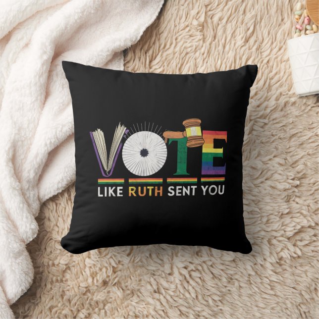 Vote Like Ruth Sent You Gavel Feminists Lgbt Pride Cushion (Blanket)