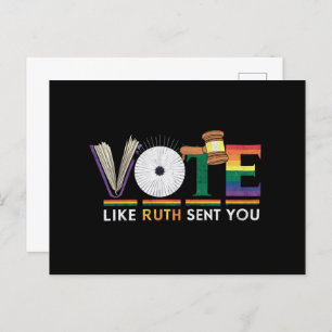 Vote Like Ruth Sent You Gavel Feminists Lgbt Pride Postcard