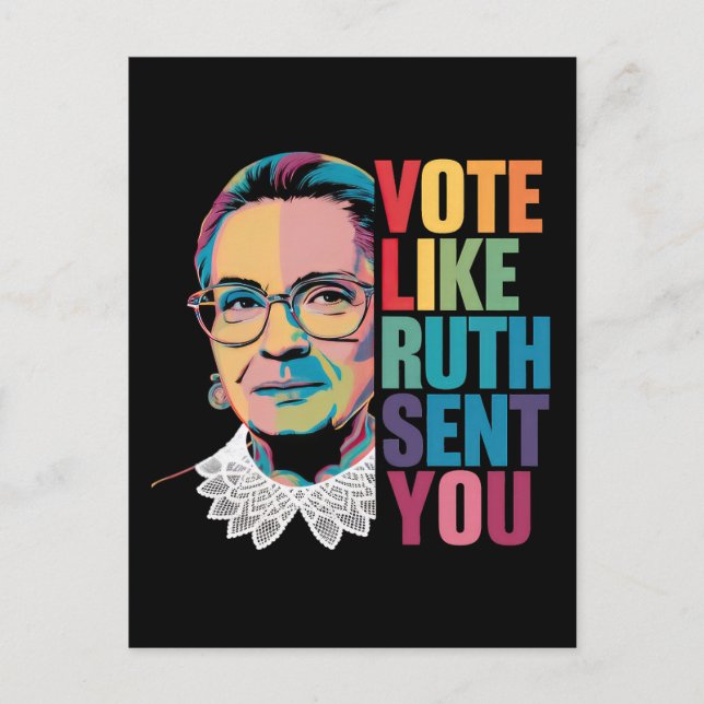 Vote Like Ruth Sent You Postcard (Front)