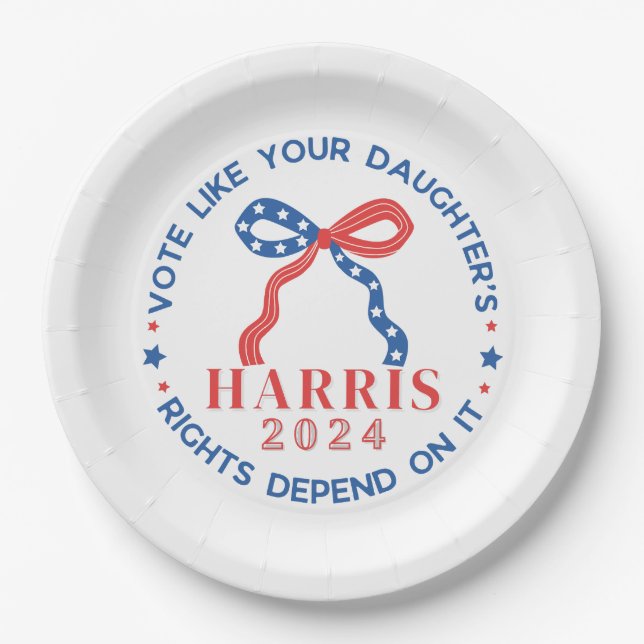 Vote Like Your Daughter's Rights Depend on It Paper Plate (Front)