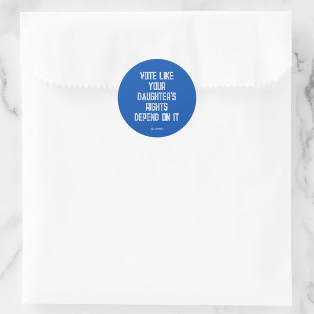 Vote Like Your Daughter's Rights Depend On Kamala Classic Round Sticker (Bag)