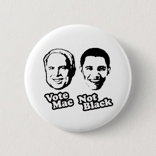 VOTE MAC NOT BLACK 6 CM ROUND BADGE