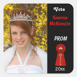 Vote me for Prom Queen (Red) Square Sticker