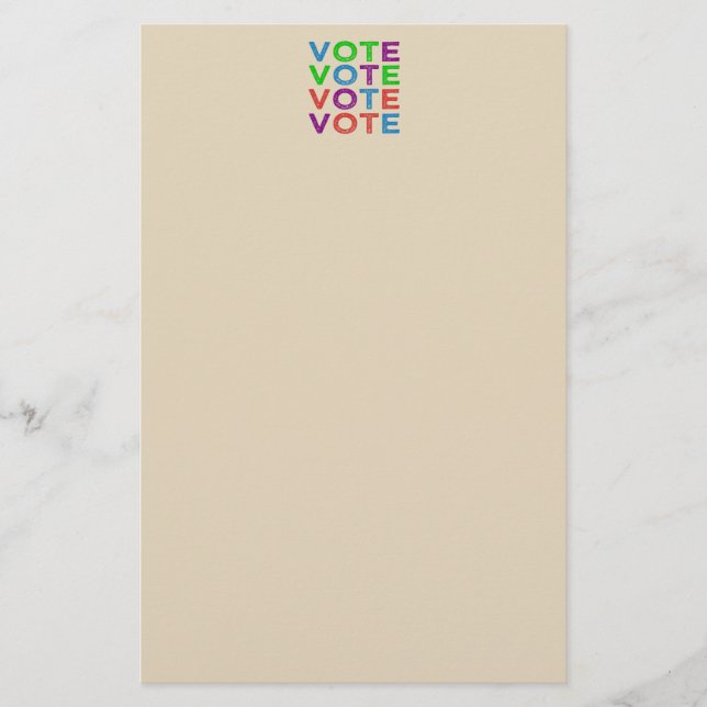 VOTE Multi-coloured Stationery (Front)