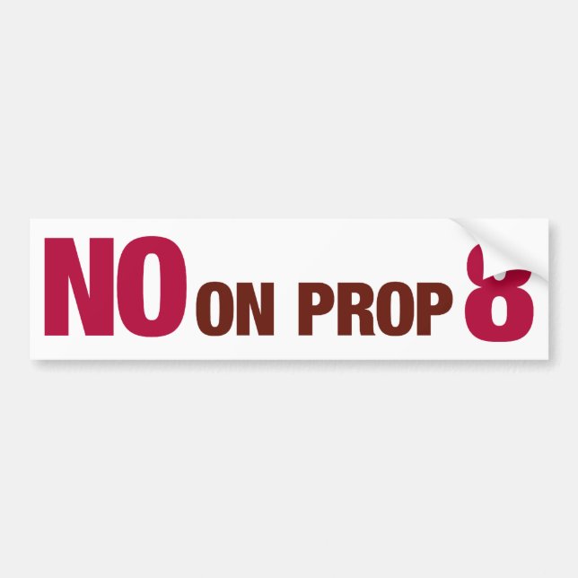 Vote No on California Proposition 8 Bumper Sticker (Front)