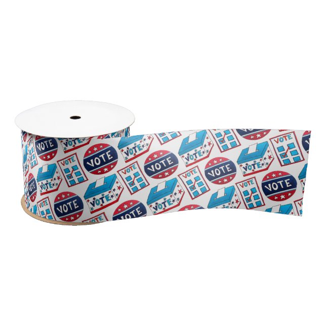 VOTE November Election Day USA Voting Ballot Satin Ribbon (Spool)