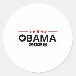 Vote Obama 2028 Retro Obama President 2028 Obama 2 Classic Round Sticker