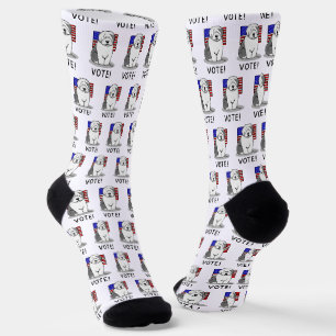 Vote! Old English Sheepdog Grey 1 Cute Political Socks