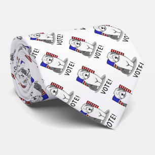 Vote! Old English Sheepdog Grey 1 Cute Political Tie