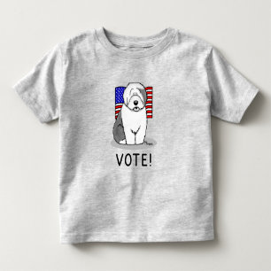 Vote! Old English Sheepdog Grey 1 Cute Political Toddler T-Shirt