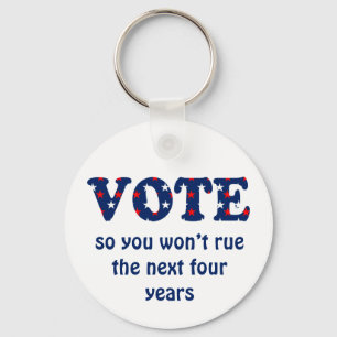 Vote or Rue The Election Key Ring