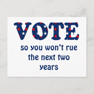 Vote or Rue The Election Postcard
