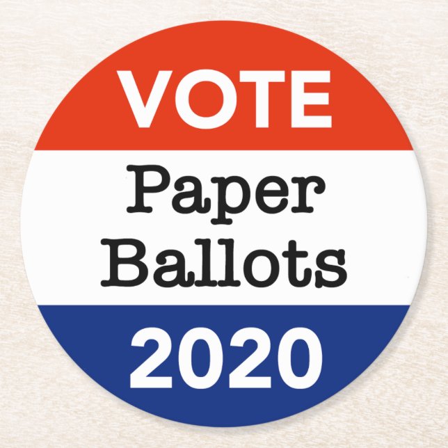 Vote Paper Ballots 2020 Presidential Election Round Paper Coaster (Front)