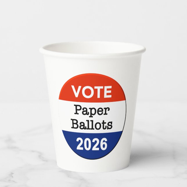 Vote Paper Ballots 2026 Midterm Election Paper Cup (Front)