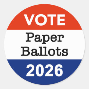 Vote Paper Ballots 2026 Midterm Election Paper Cup Classic Round Sticker