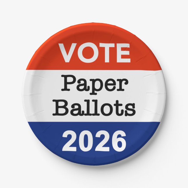 Vote Paper Ballots 2026 Midterm Election Paper Cup Paper Plate (Front)