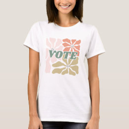 Vote - Pastel Retro Floral T-Shirt