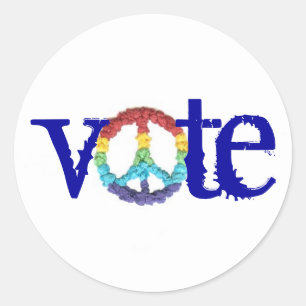 Vote peace sign sticker 
