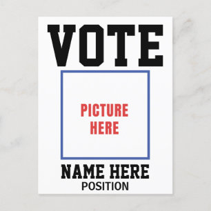 VOTE PHOTO PERSONALIZE NAME POSTCARD