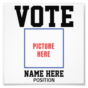 VOTE PHOTO PERSONALIZE NAME PRINT