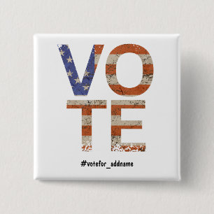 Vote Political Campaign 2024 Election  15 Cm Square Badge