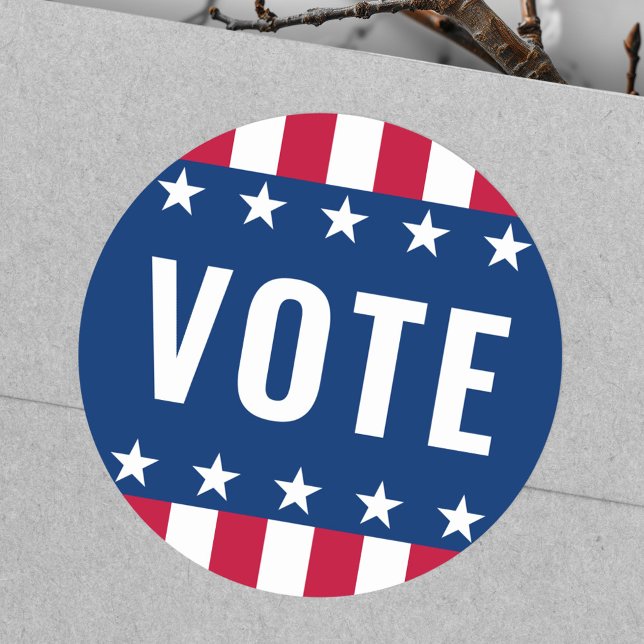 Vote political election stars and stripes classic round sticker (Vote political election stars and stripes classic round sticker)