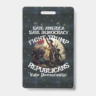Vote Political Patriotic Trump Republican Party ID Badge