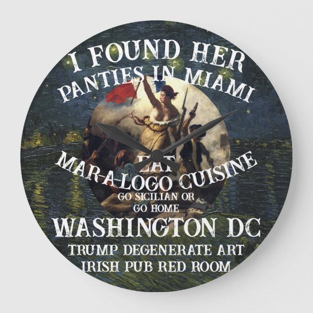 Vote Political Patriotic Trump Republican Party Large Clock (Front)