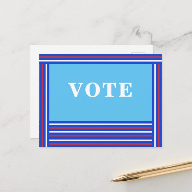 VOTE  Postcard - Blue window (Front/Back In Situ)