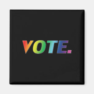 "vote" pride, lgbtq, lgbt rainbow colours black magnet