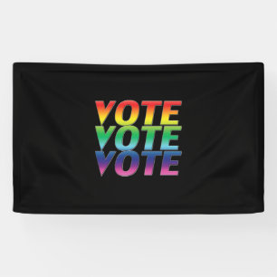 "Vote" Pride lgbtq lgbt rainbow flag colours black Banner