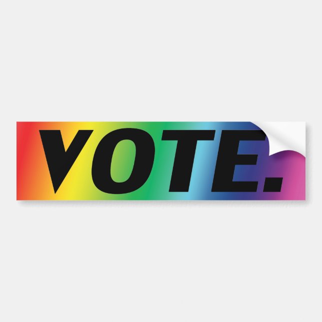 vote pride rainbow colours Bumper Sticker (Front)