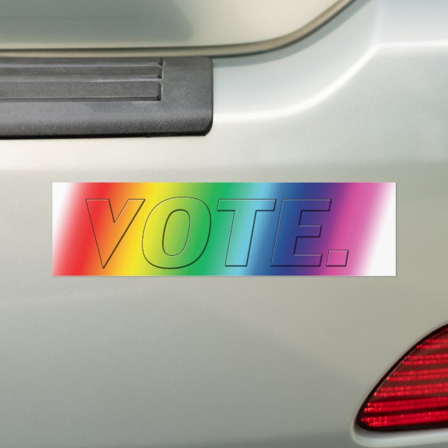 vote pride rainbow colours - Bumper Sticker (On Car)