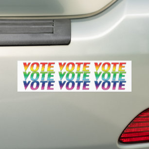 vote pride rainbow flag colours Bumper Sticker