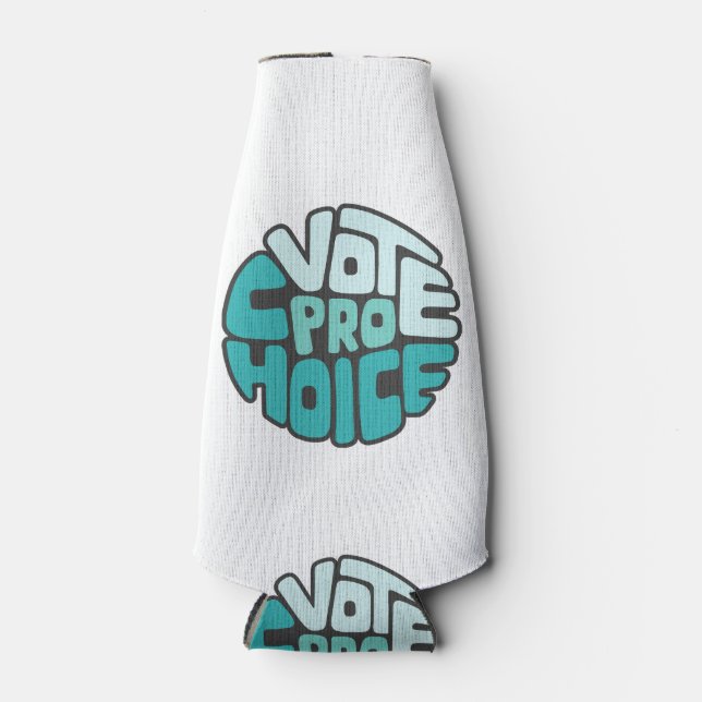 Vote Pro Choice Word Art Bottle Cooler (Front)