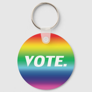 Vote rainbow colours gay pride lgbtq lgbt key ring