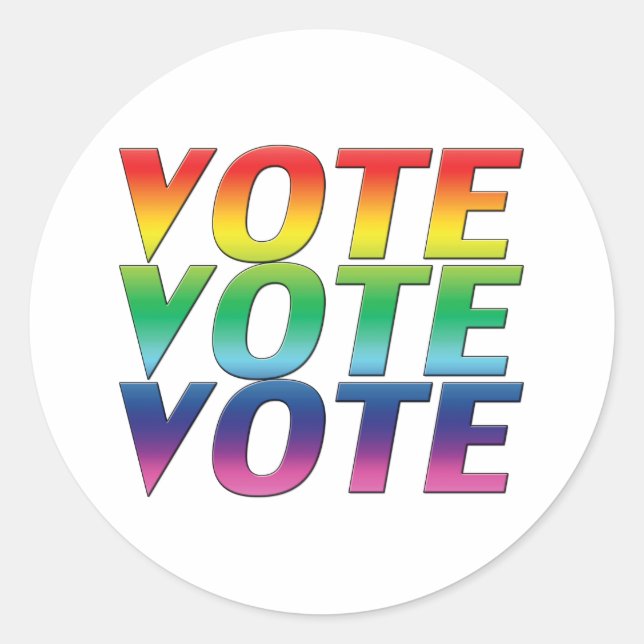 vote - rainbow colours stickers (Front)