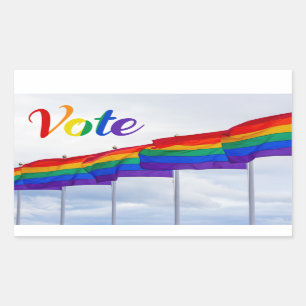 Vote Rainbow Flags LGBTQ Election Rectangular Sticker