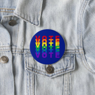 VOTE Rainbow Letters 7.5 Cm Round Badge