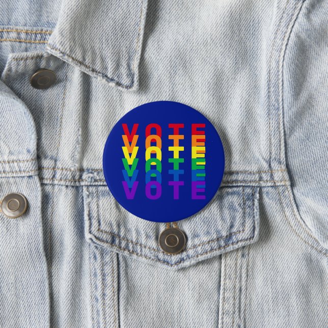 VOTE Rainbow Letters  7.5 Cm Round Badge (In Situ)