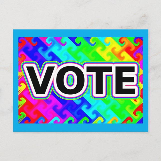 VOTE (Rainbow Wave) Postcard (Front)