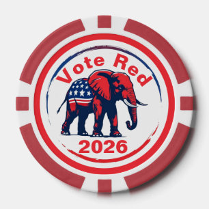 Vote Red 2026 Poker Chips
