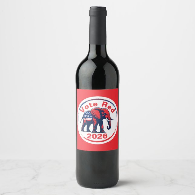 Vote Red 2026 Wine Label (Front)