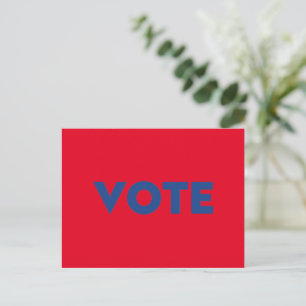 Vote red and blue bold typography patriotic postcard