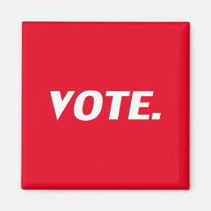 Vote red and white modern typography magnet