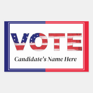 Vote Red/Blue Rectangular Sticker