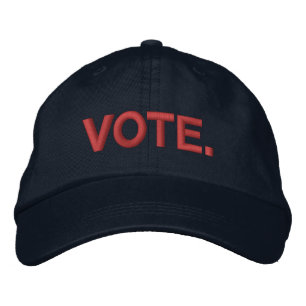 Vote red modern bold text  embroidered hat