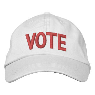 Vote red modern typography embroidered hat