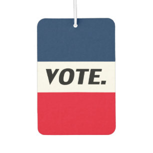 Vote red white and blue modern typography car air freshener